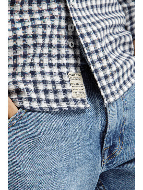 Cross Jeans Cross Jeans Koszula 35569-001 Granatowy Regular Fit
