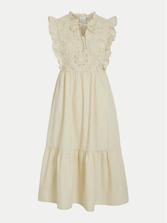 Vila Vila Літня сукня Krista 14106337 Бежевий Regular Fit