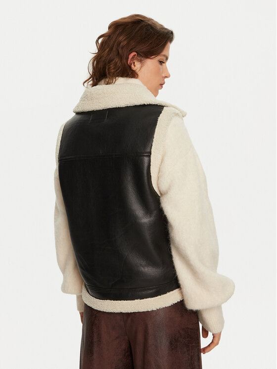 Pieces Pieces Αμάνικο Μπουφάν Janelle 17152466 Μαύρο Regular Fit