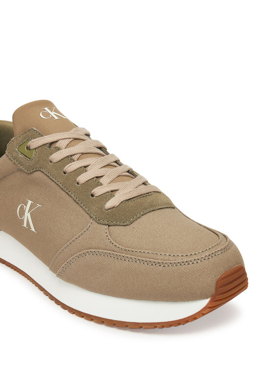 Calvin Klein Jeans Calvin Klein Jeans Laisvalaikio batai Runner Sock Laceup Mg Canvas YM0YM01217 Žalia