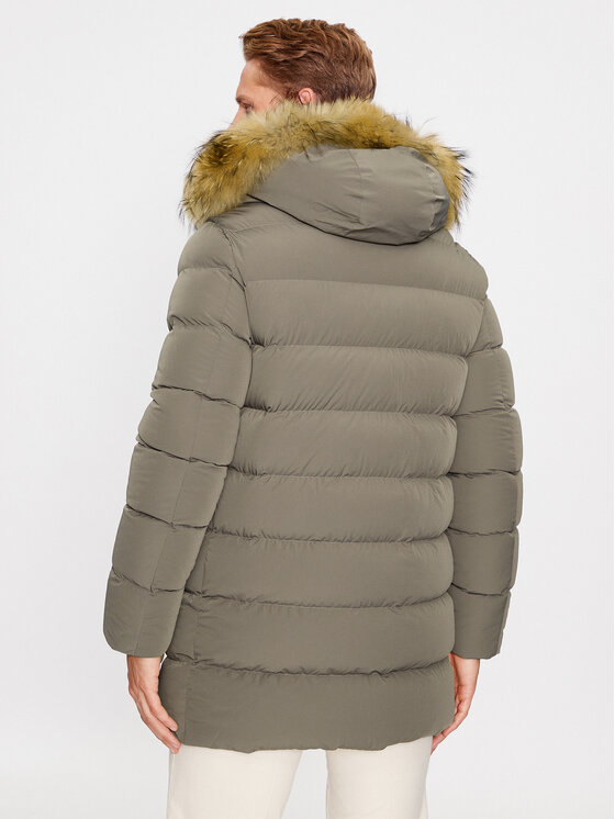Hetregó Hetregó Пухено яке Parker 8K436M 23WU07 Сив Regular Fit