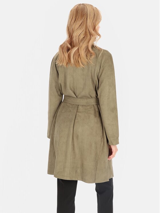 Perso Perso Płaszcz przejściowy BLE252325F Khaki Regular Fit