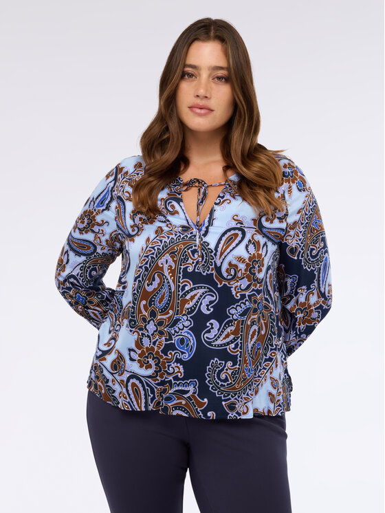 Fiorella Rubino Fiorella Rubino Bluzka 2013T002388N0R4 Niebieski Regular Fit