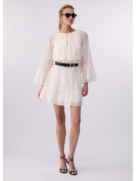 Liu Jo Liu Jo Sukienka wieczorowa WA6535TE35A10605 Biały Regular Fit