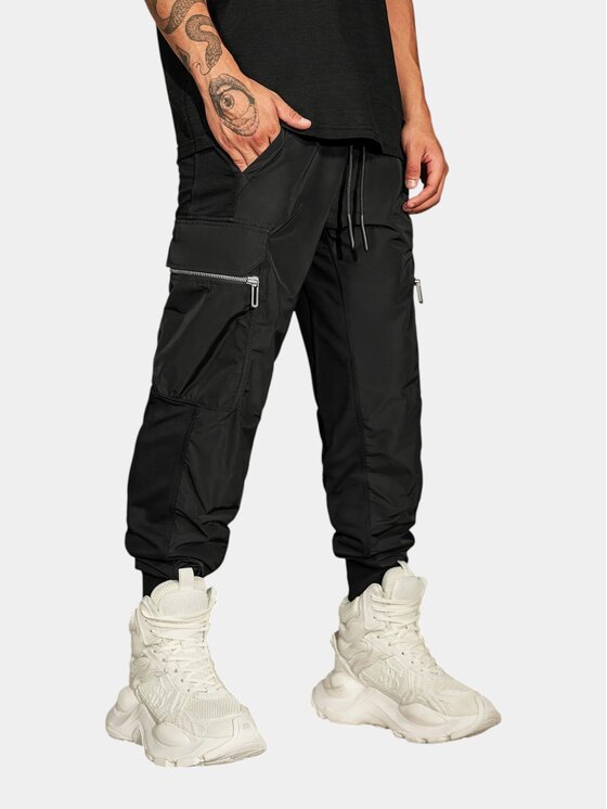 MADE BY SOCIETY MADE BY SOCIETY Spodnie materiałowe CIPHER Pants - P17675 Czarny Basic Fit
