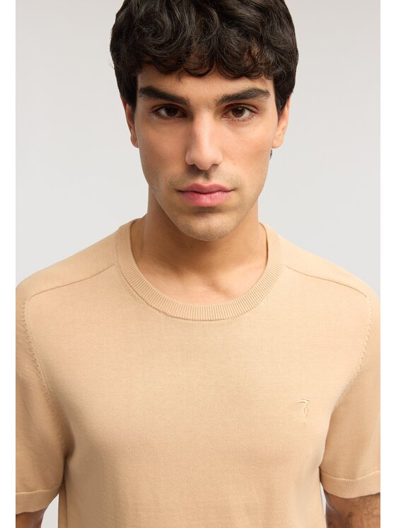 Trussardi Trussardi Sweter M0618000066N012 Kremowy Regular Fit