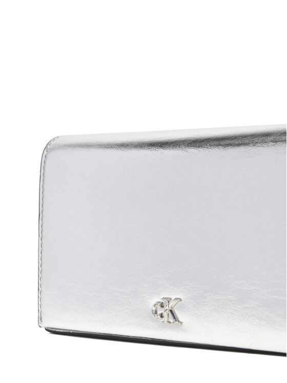 Calvin Klein Calvin Klein Kabelka Ck Metallic Wallet On Chain LV04F3320G Stříbrná