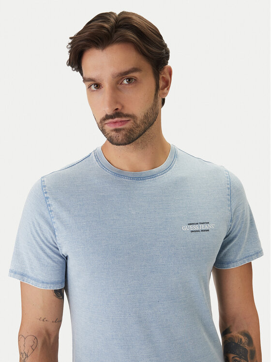 Guess Jeans Guess Jeans T-Shirt M6GI55 KCTG1 Modrá Slim Fit