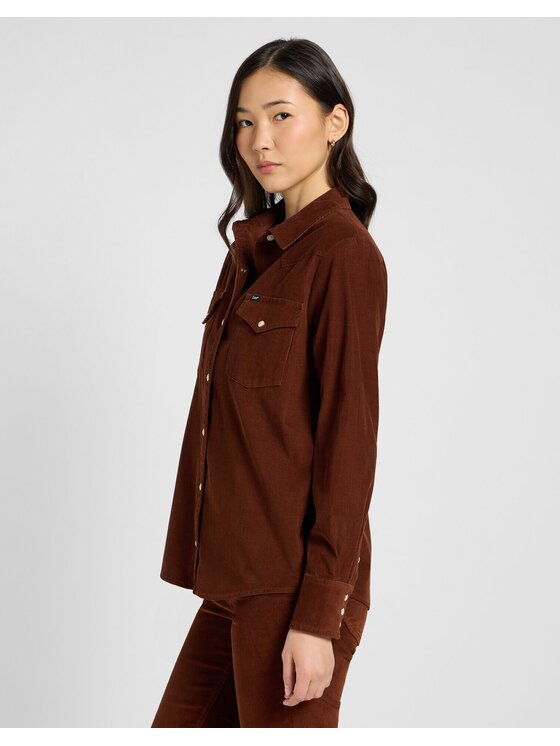 Lee Lee Koszula REGULAR WESTERN SHIRT Brązowy Regular Fit
