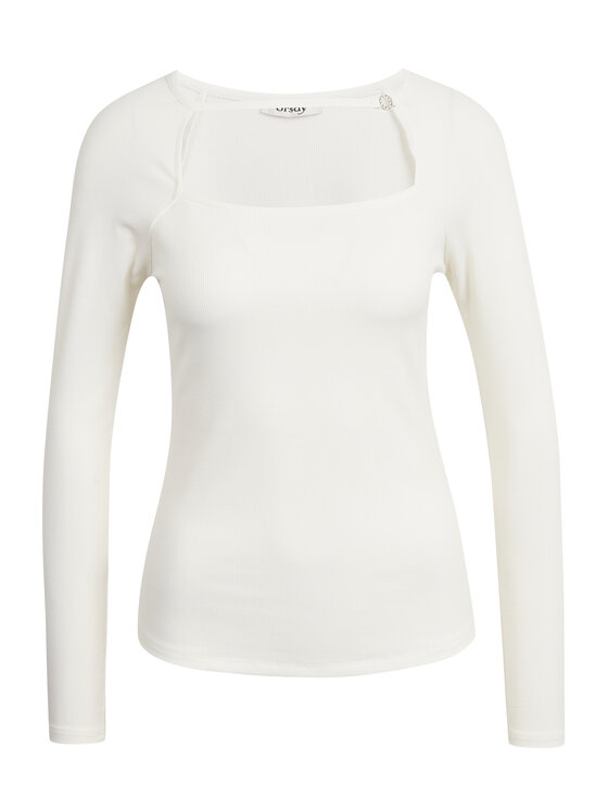 Orsay Orsay T-Shirt 1000141029000__XXS Biały Slim Fit