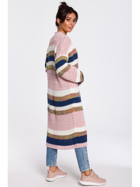 BeWear BeWear Kardigan bk036 Różowy Baggy Fit