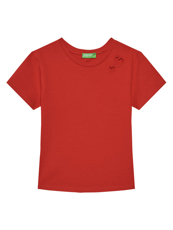 United Colors Of Benetton T-Shirt 3P4ZC10O0 Czerwony Slim Fit