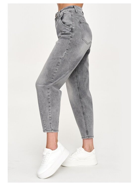 Makadamia Makadamia Jeansy C70 Szary Baggy Fit
