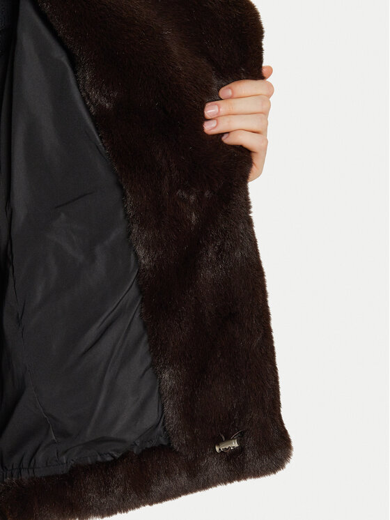 PINKO PINKO Кожено палто 104321 A1ZO Кафяв Regular Fit