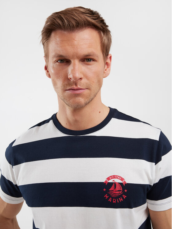 BIG STAR BIG STAR T-Shirt REMIR Granatowy Basic Fit