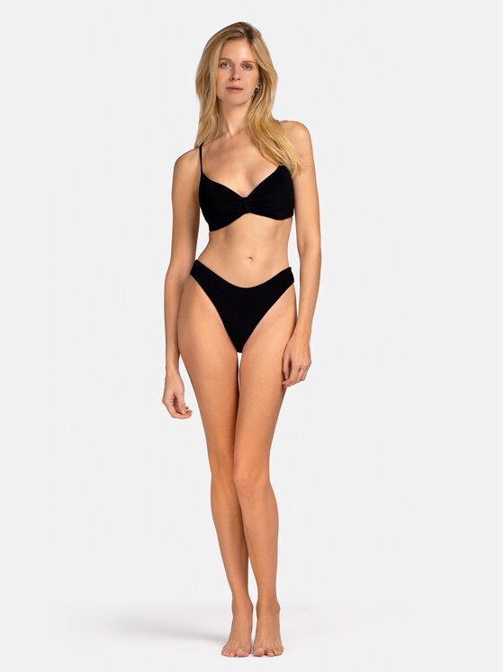 Miss Lou Miss Lou Bikini pezzo sopra G-BE2-CZ Nero