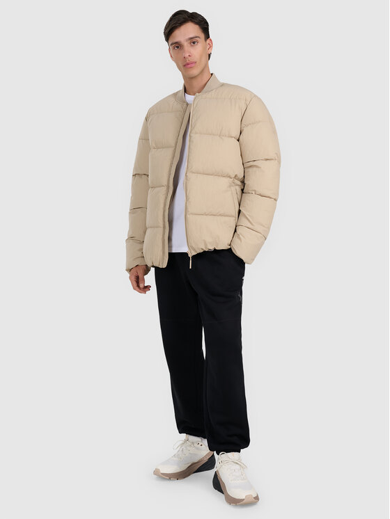 4F 4F Kurtka puchowa URBAN COMMUTER Beżowy Regular Fit