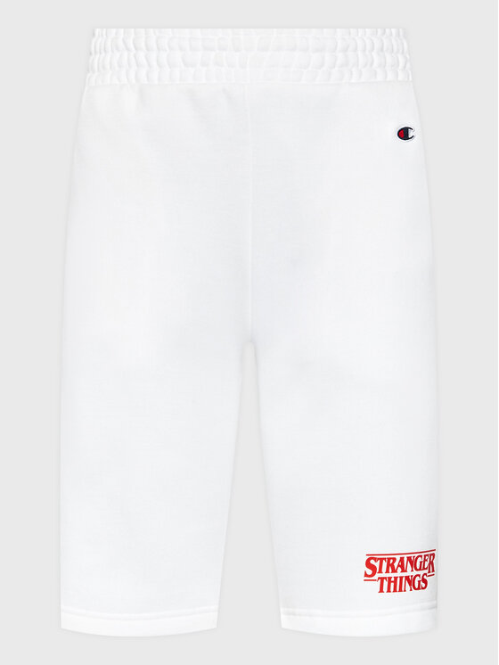 Champion Champion Športne kratke hlače Unisex STRANGER THINGS 217782 Bela Regular Fit
