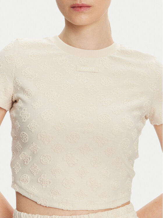 Guess Guess T-Shirt V5GP21 KCT02 Μπεζ Regular Fit