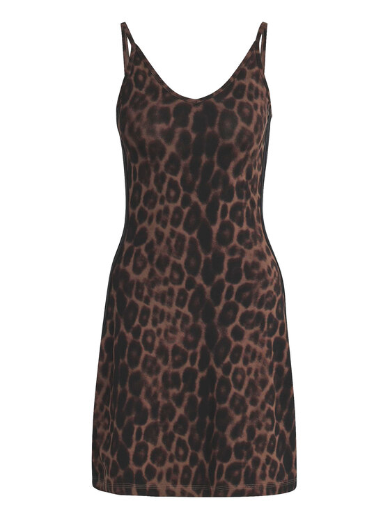 adidas adidas Sukienka codzienna Seasonal Essentials Leopard Print JZ0204 Brązowy Slim Fit