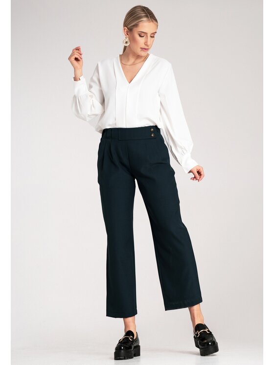 FIGL FIGL Culottes nohavice M1132 Tmavomodrá Flared Leg