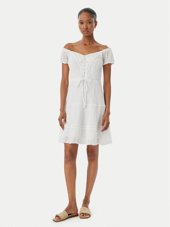 Guess Guess Φόρεμα καλοκαιρινό W5GK0A WE340 Λευκό Regular Fit