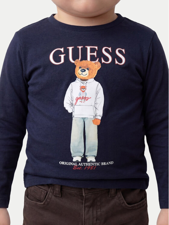Guess Guess Bluzka N6YI06 K3794 Granatowy Regular Fit