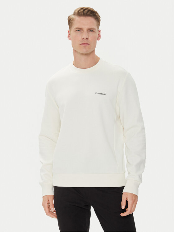 Calvin Klein Mikina Micro Logo K10K109926 Écru Regular Fit