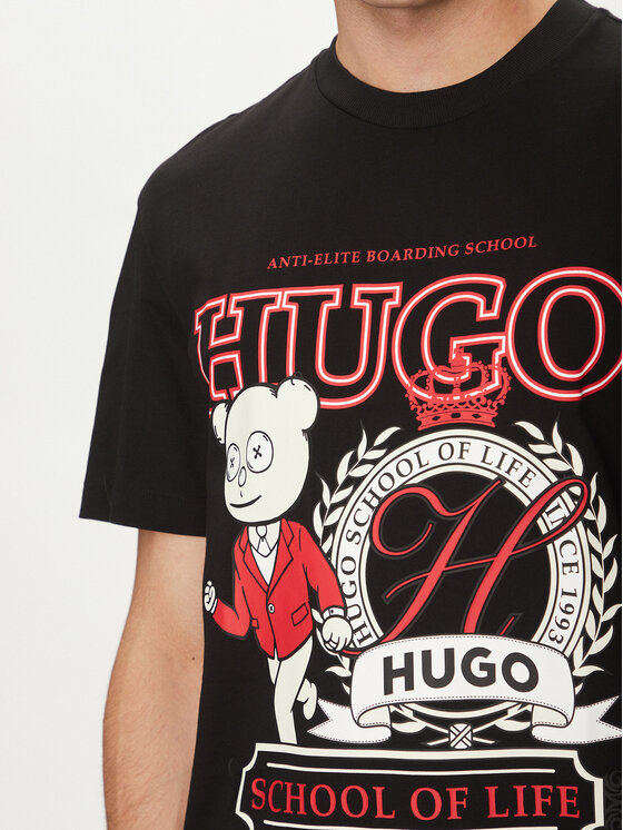 HUGO HUGO T-Shirt Daporoni 50538254 Czarny Relaxed Fit