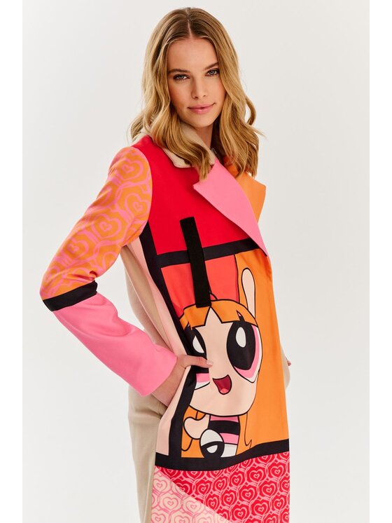 NAOKO NAOKO Płaszcz Blossom Różowy Oversize