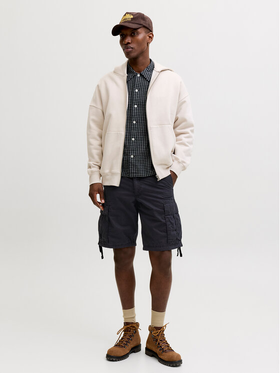 Jack & Jones Jack & Jones Šortky z materiálu Cole Frank 12291369 Černá Regular Fit