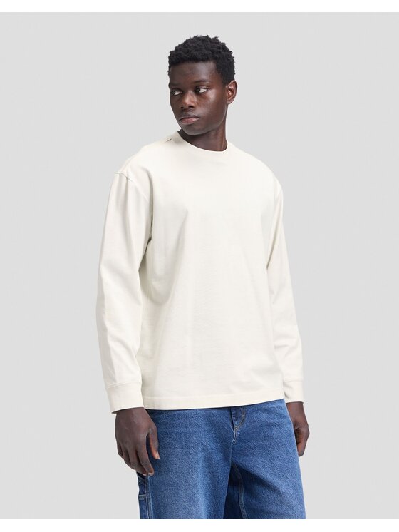 Lee Lee T-Shirt WORKWEAR LS BOXY HEAVY T Biały Relaxed Fit