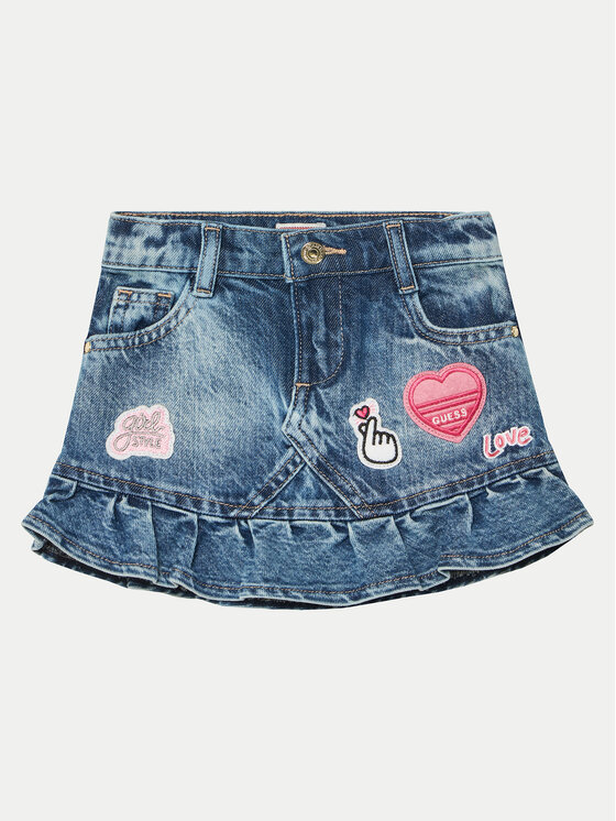 Guess Guess Farmer szoknya K5RD03 D45E0 Sötétkék Regular Fit