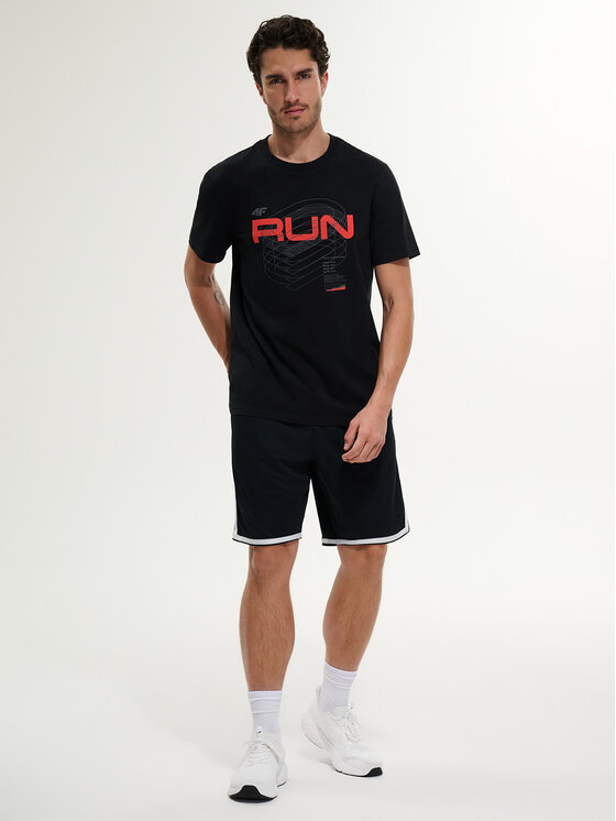 4F 4F T-Shirt MONOCHROME MOVEMENT Czarny Regular Fit