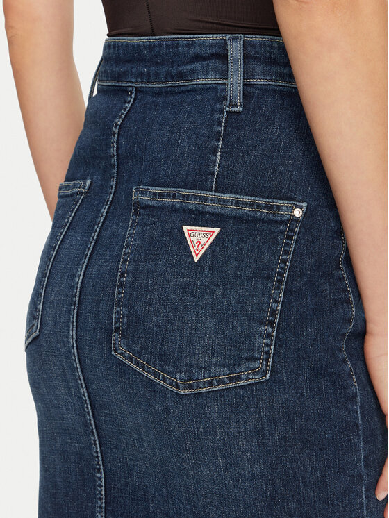 Guess Guess Spódnica jeansowa W4BD38 D592A Granatowy Slim Fit
