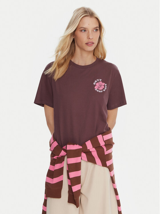 Roxy Roxy T-Shirt Hangloose The Sky ERJZT06020 Fioletowy Regular Fit