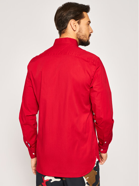 Tommy Hilfiger Tommy Hilfiger Chemise Poplin MW0MW13700 Rouge Regular Fit