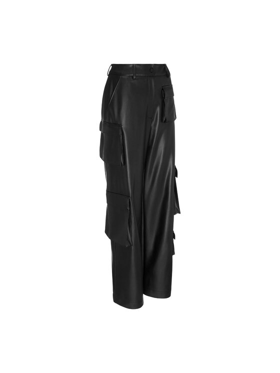 La Mania La Mania Kalhoty z materiálu GRACE BLACK Černá Classic Fit