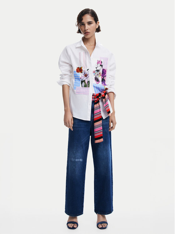 Desigual Desigual Сорочка Flowers Minnie 25SWCW24 Білий Regular Fit