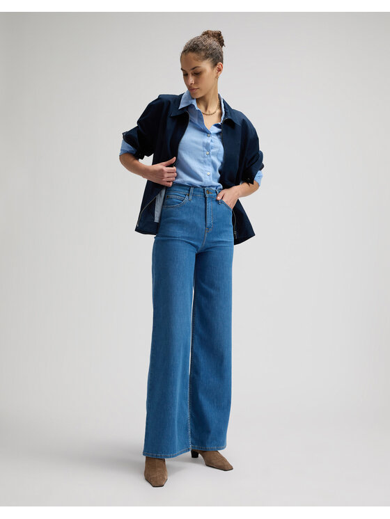Lee Lee Jeansy STELLA Niebieski Wide Leg
