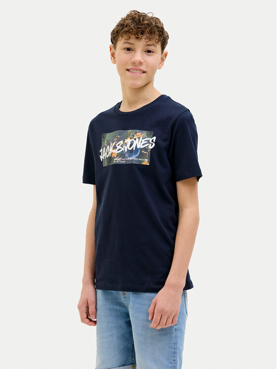 Jack&Jones Junior Tričko Hawaii 12269916 Tmavomodrá Standard Fit