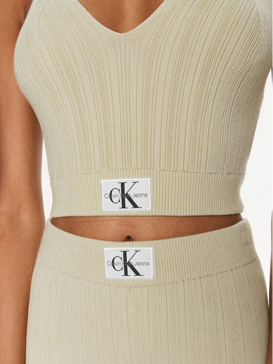Calvin Klein Jeans Calvin Klein Jeans Top Label J20J223152 Zelená Slim Fit