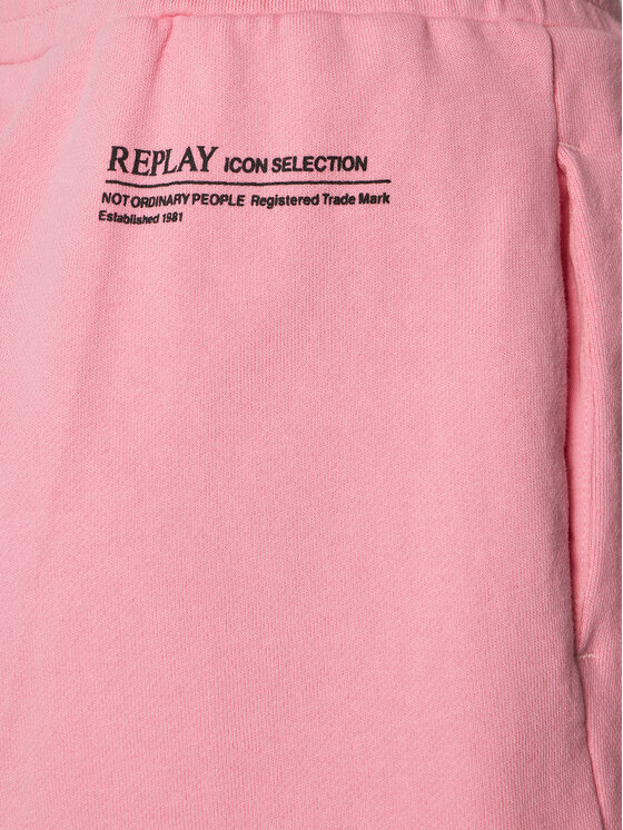 REPLAY Replay Szorty sportowe W8047B.000.23650P Różowy Regular Fit