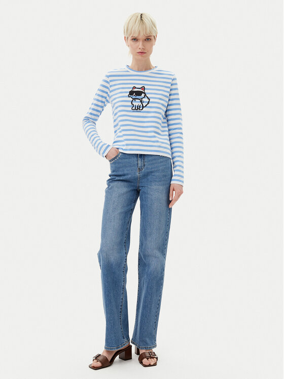 KARL LAGERFELD KARL LAGERFELD Bluse A1W17137 Blau Regular Fit