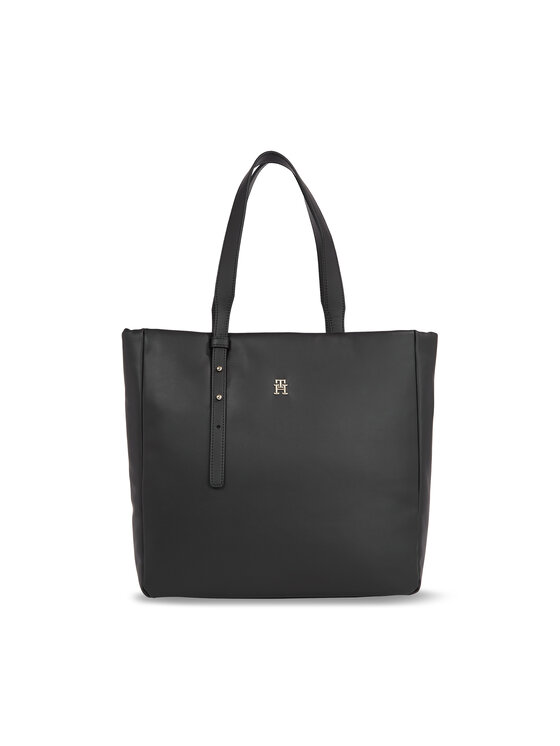 Tommy Hilfiger Ročna Torba Th Soft Tote AW0AW15527 Črna