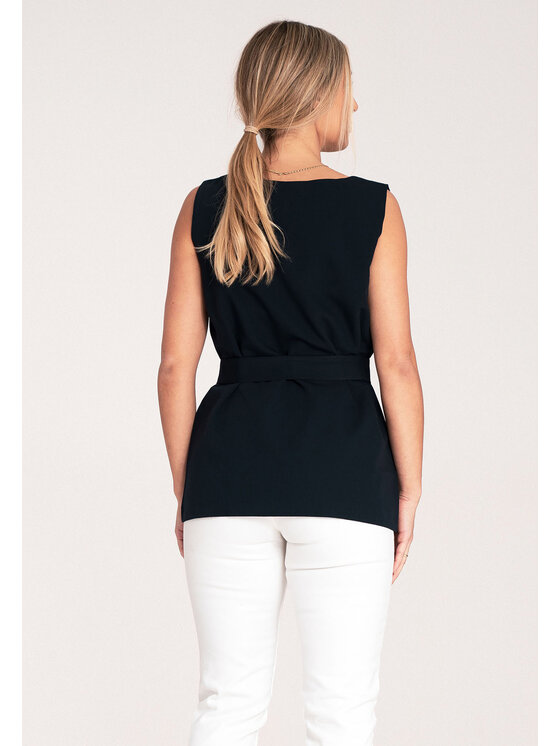 FIGL FIGL Bluzka M1071 Granatowy Regular Fit