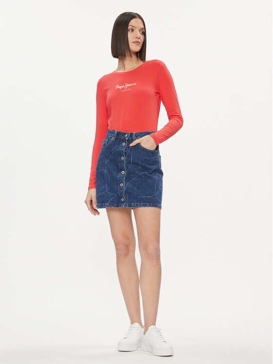 Pepe Jeans Pepe Jeans Spódnica jeansowa Winnie PL901097 Granatowy Regular Fit