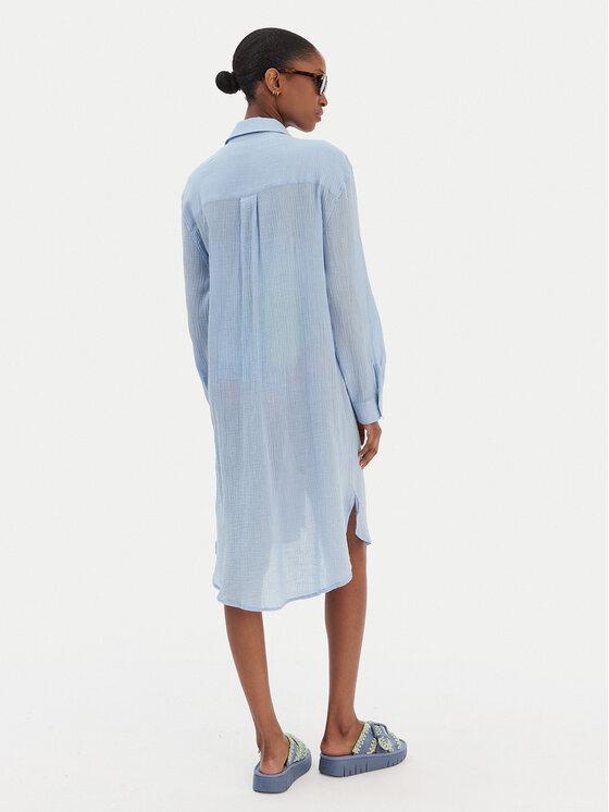 Seafolly Seafolly Košeľa Crinkle 55536-CU Modrá Relaxed Fit
