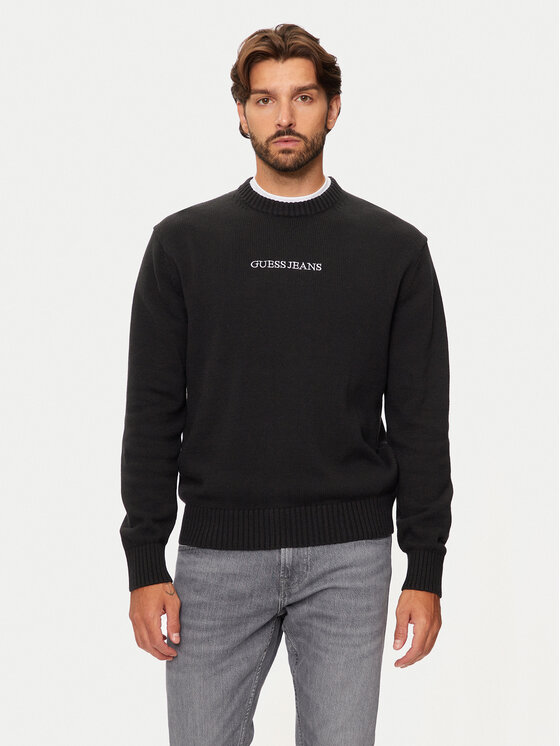 Guess Jeans Guess Jeans Pulover M4BR31 Z3HM1 Negru Regular Fit