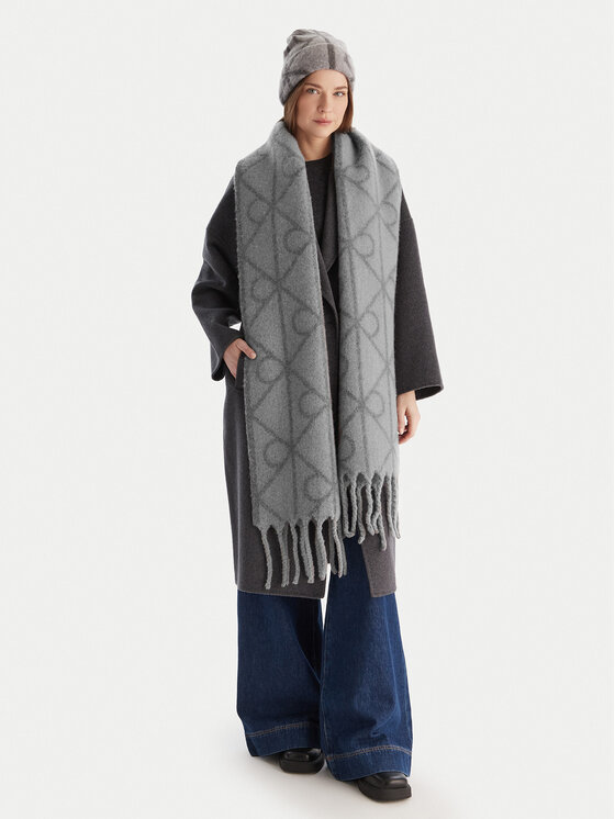 Calvin Klein Calvin Klein Шарф Emblem Aop Brushed LV04D8072G Сірий